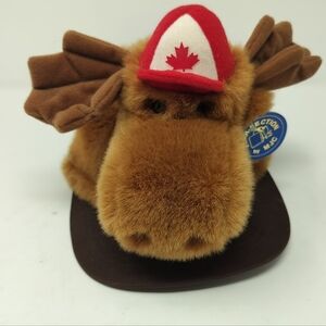 NOS New 1992 Purr-Fection by MJC Plush 3D Moose Canada Hat Snapback Baseball Cap